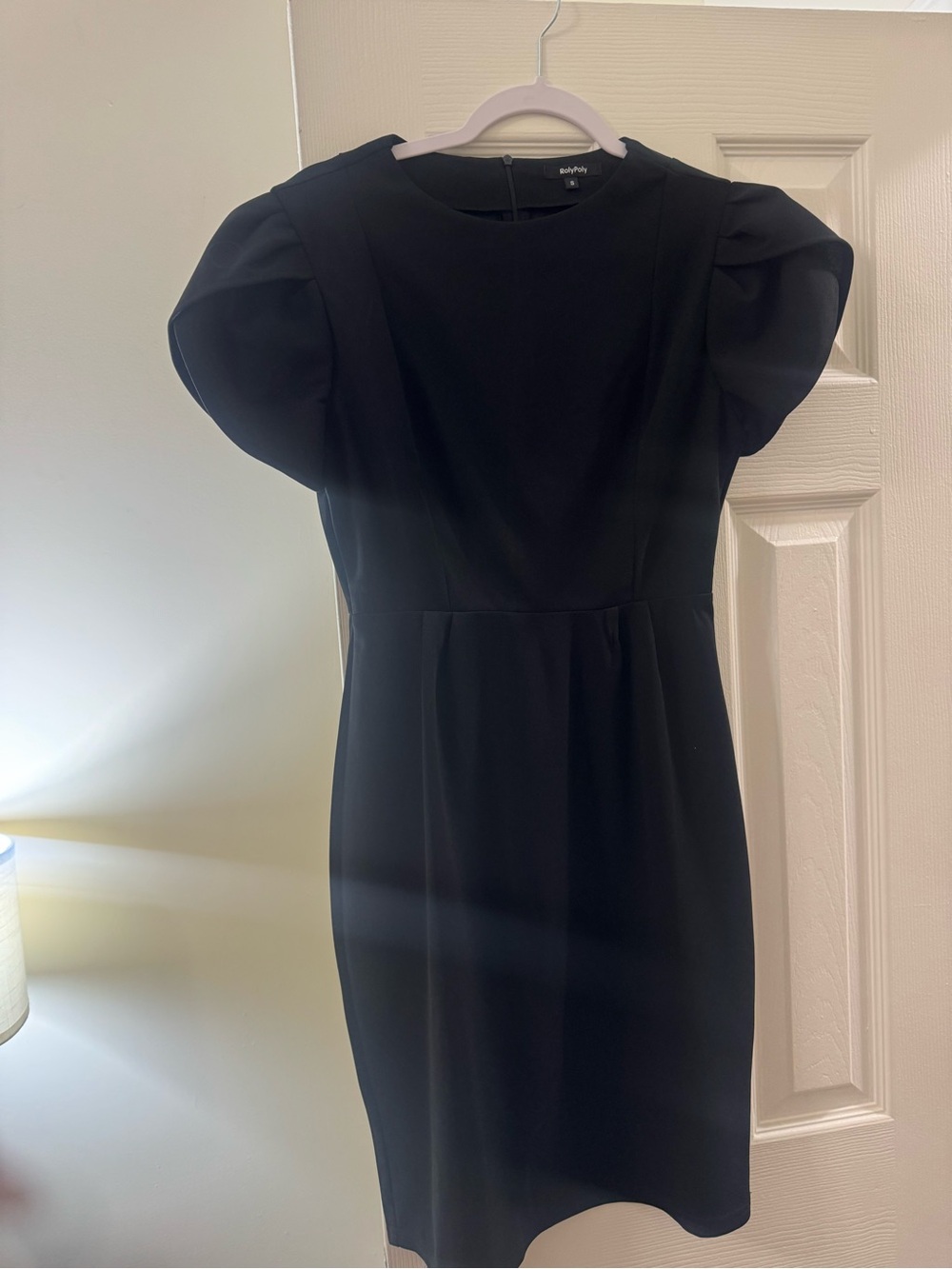 NWOT Boutique Black Puff Sleeve Sheath Dress